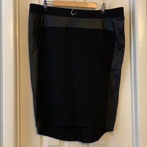 Mossimo faux leather midi pencil skirt black xxl